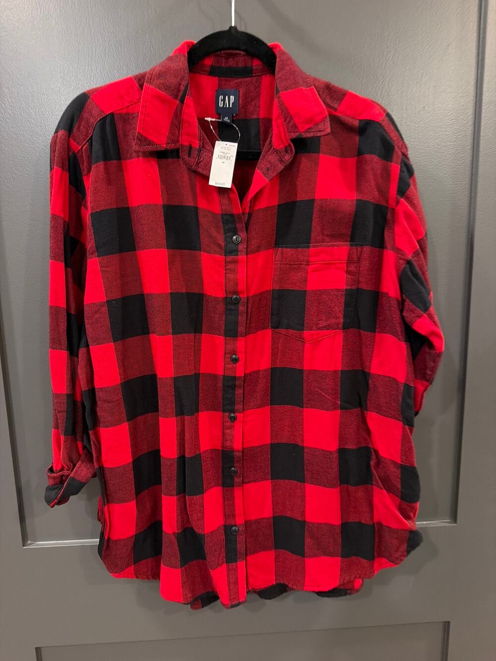 Gap Buffalo Plaid Flannel Button Up Mens Cotton Collar Outdoor Medium Shirt